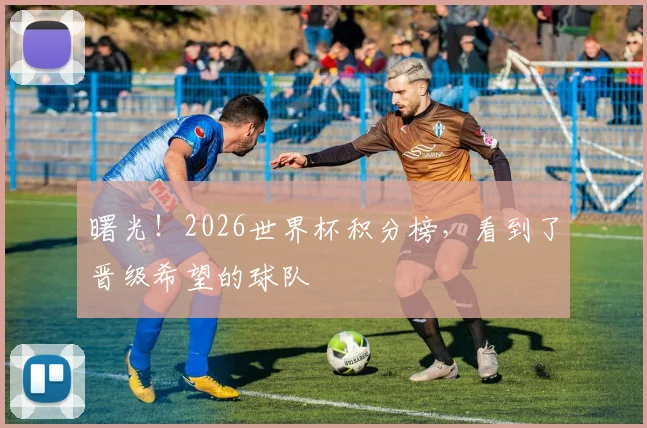 曙光！2026世界杯积分榜，看到了晋级希望的球队